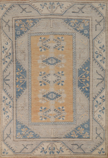 Vegetable Dye Wool Oushak Turkish Area Rug 6x8