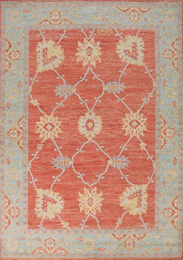 Vegetable Dye Handmade Oushak Turkish Rug 5x7