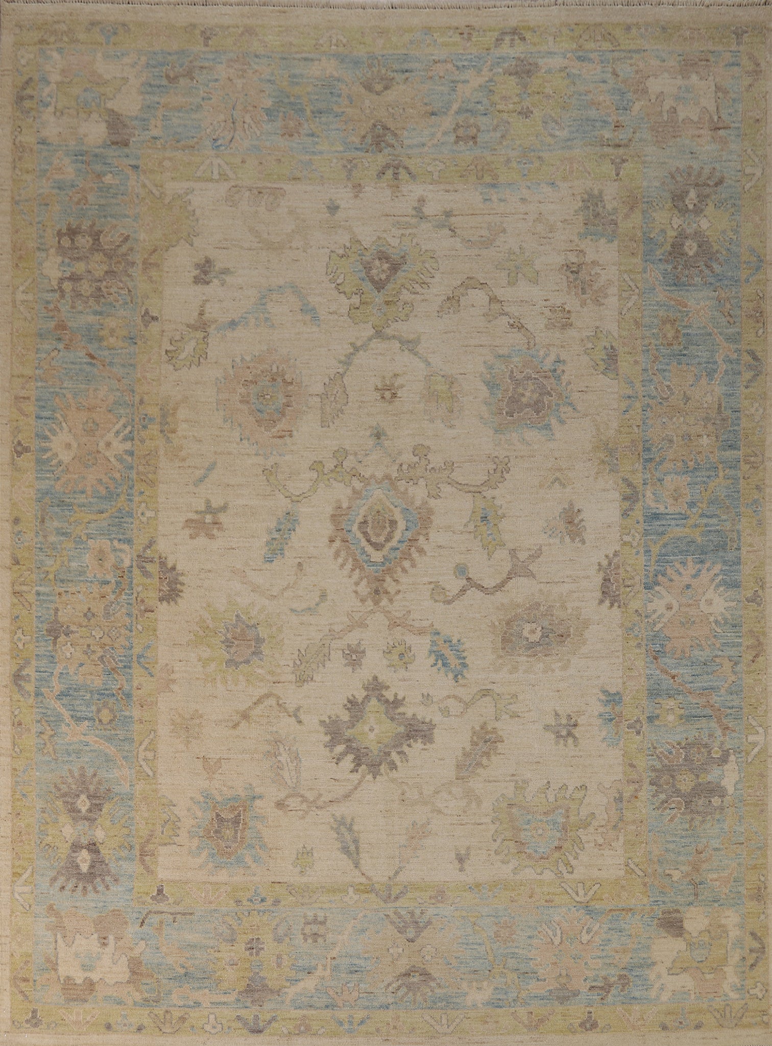 Wool Vegetable Dye Oushak Turkish Area Rug 8x10