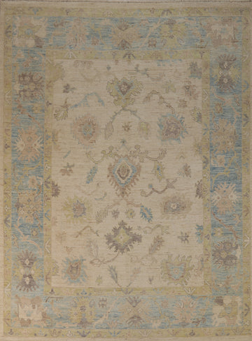 Wool Vegetable Dye Oushak Turkish Area Rug 8x10