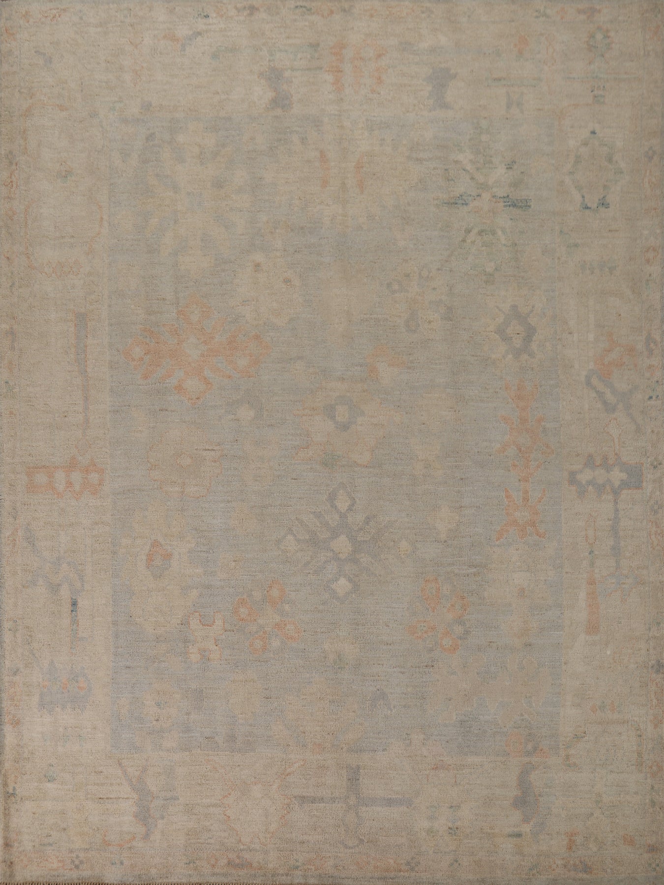 Vegetable Dye Oushak Turkish Area Rug 6x8