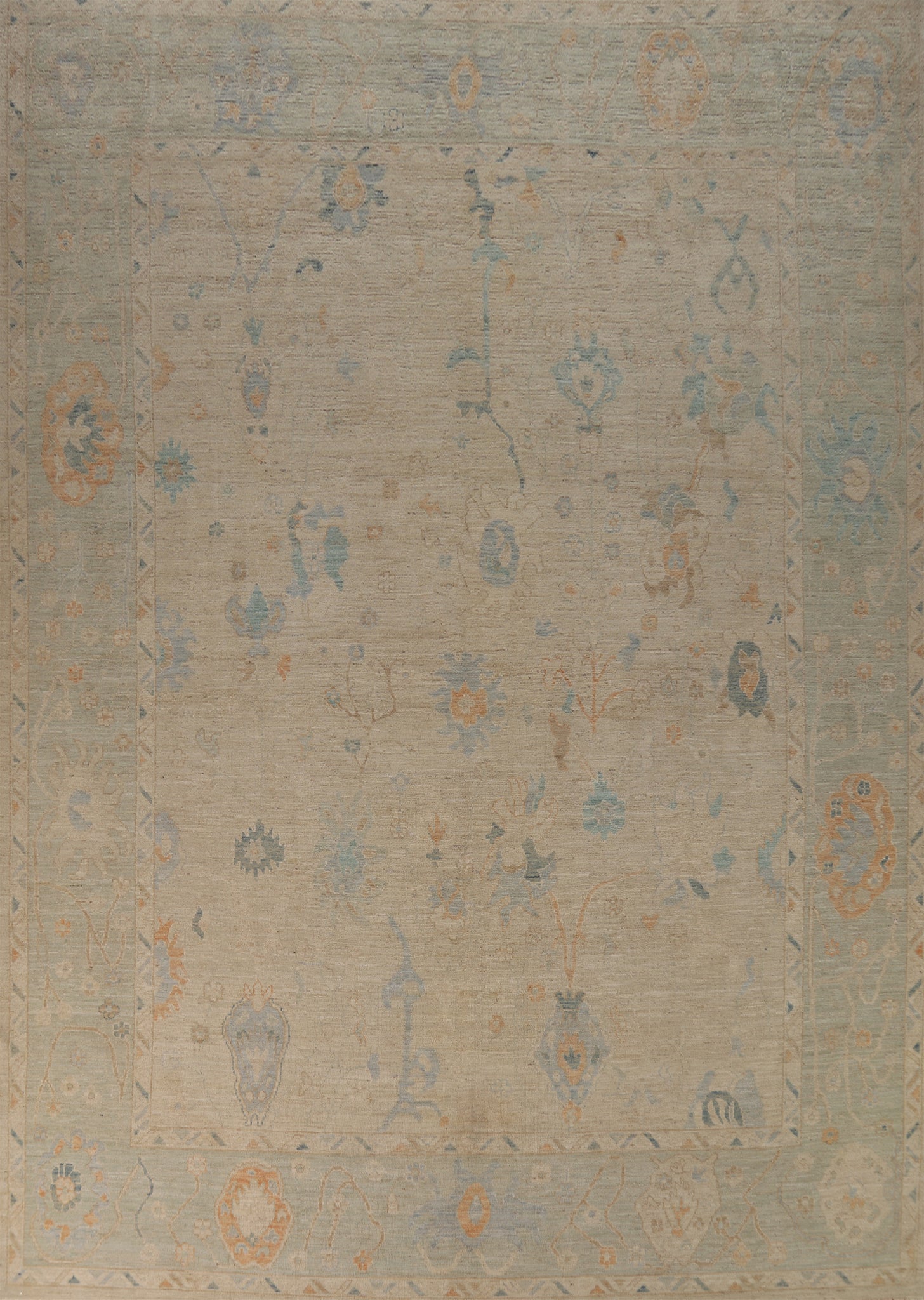 Vegetable Dye Oushak Turkish Area Rug 10x13