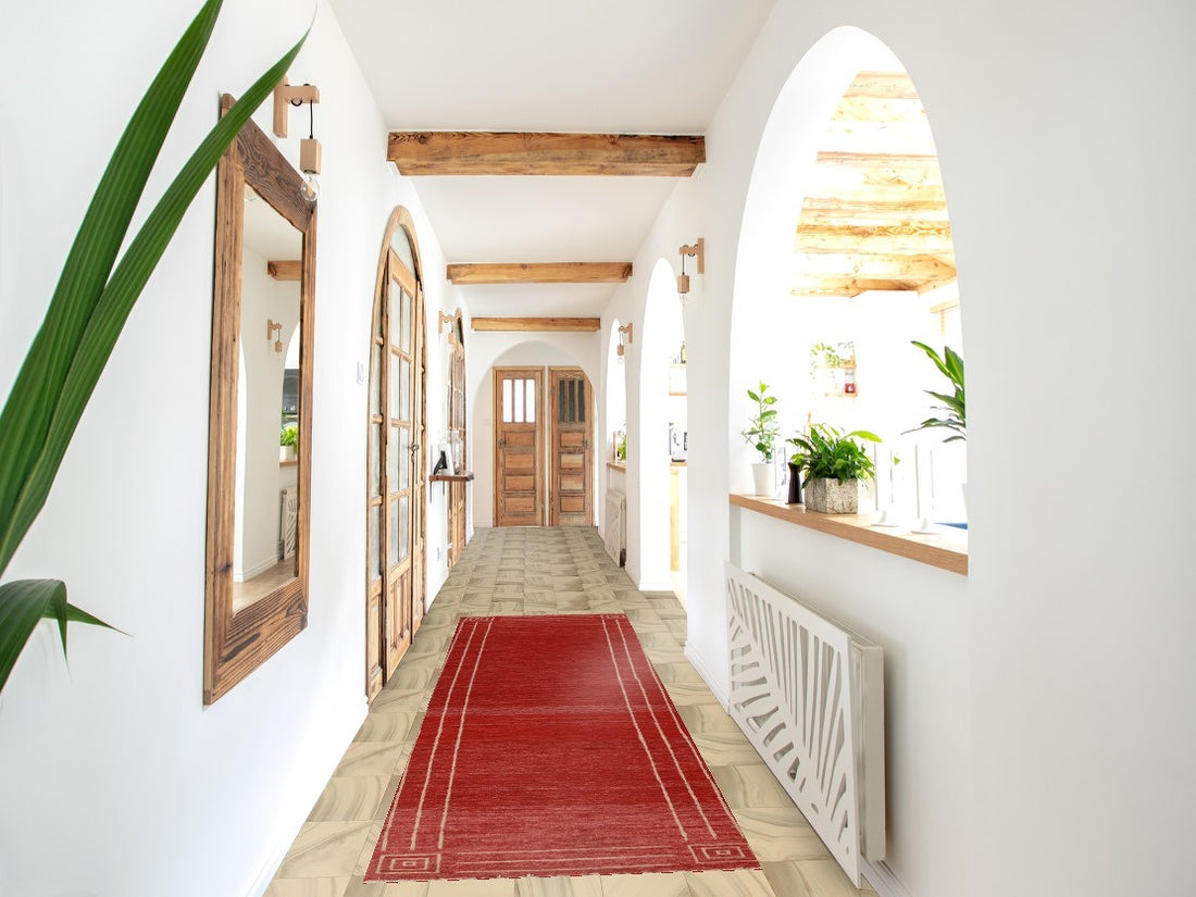Red Wool Gabbeh Kashkoli Oriental Runner Rug 3x10
