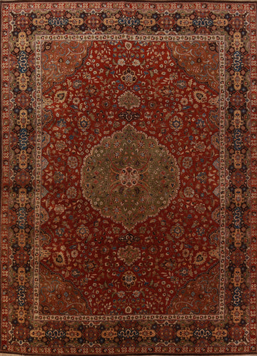 Floral Medallion Kashan Oriental Area Rug 9x12