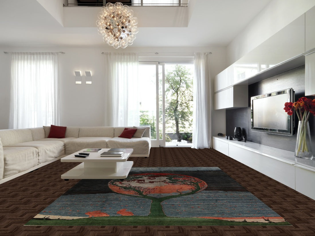 Vegetable Dye Art Deco Oriental Area Rug 10x13