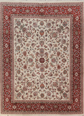 Ivory Floral Kashan Oriental Area Rug 8x10