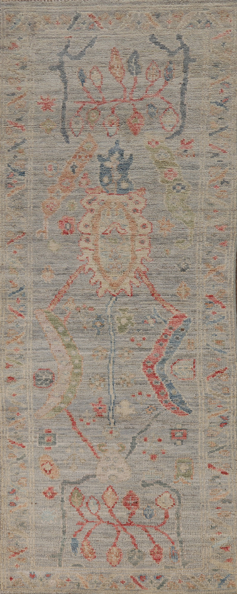 Vegetable Dye Wool Oushak Turkish Runner Rug 2x6