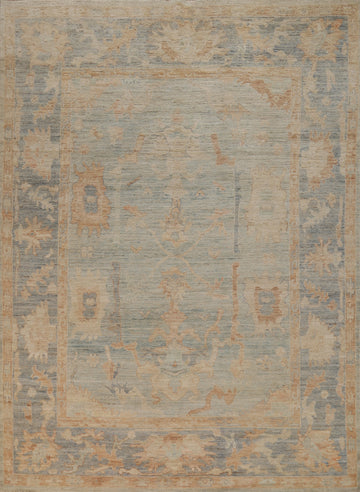 Vegetable Dye Oushak Turkish Area Rug 6x8