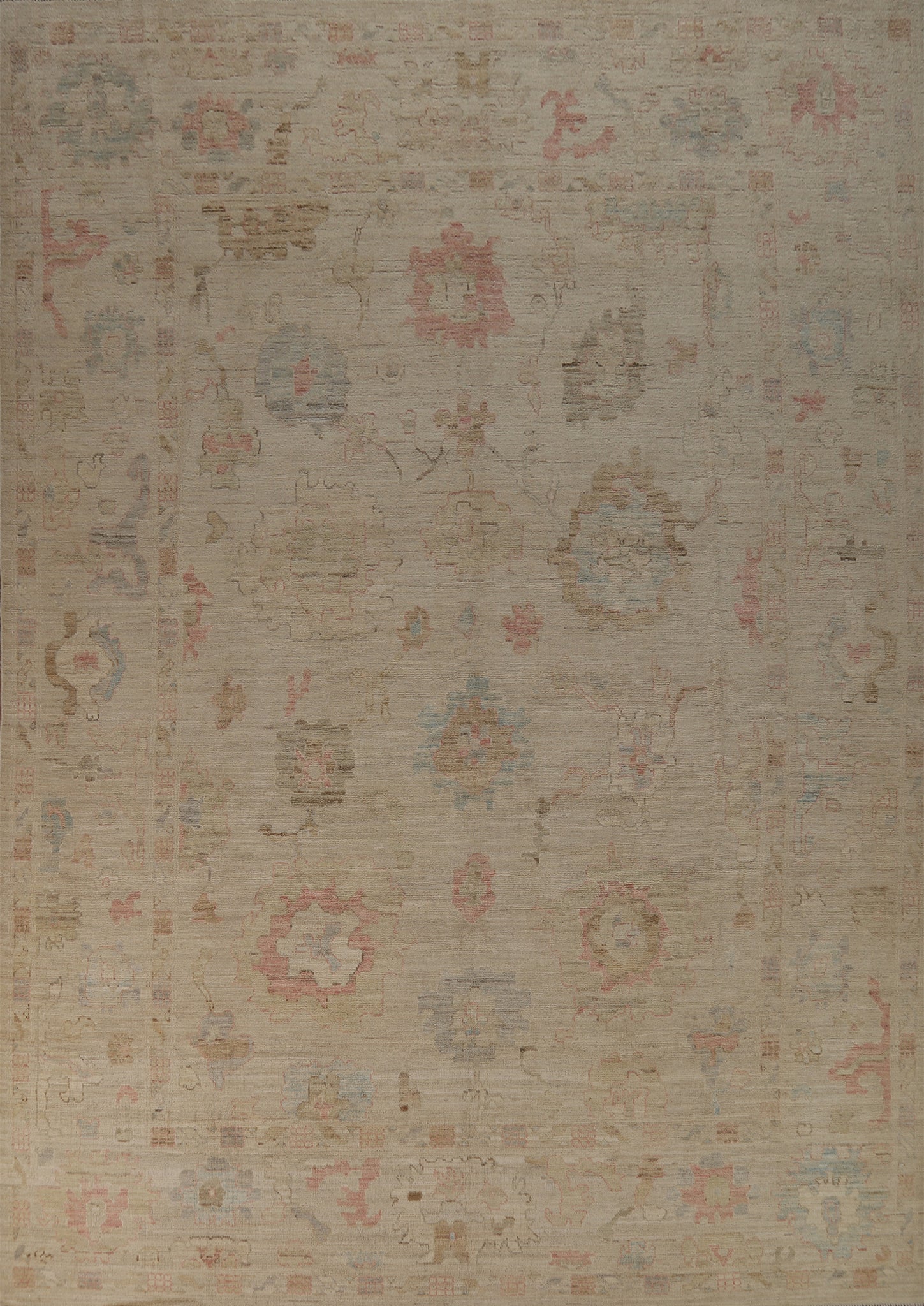 Vegetable Dye Oushak Turkish Area Rug 9x12