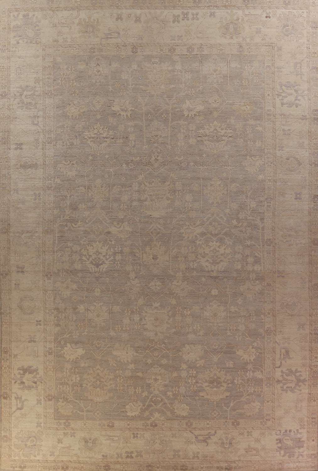 Vegetable Dye Wool Oushak Turkish Large Rug 13x19