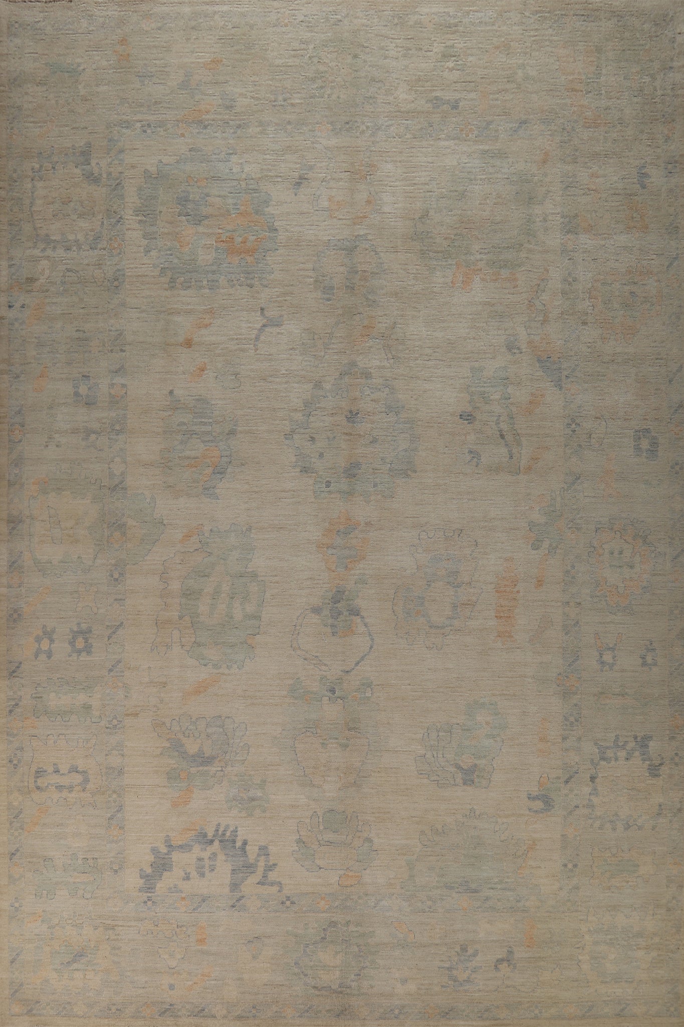 Vegetable Dye Wool Oushak Turkish Large Rug 10x14
