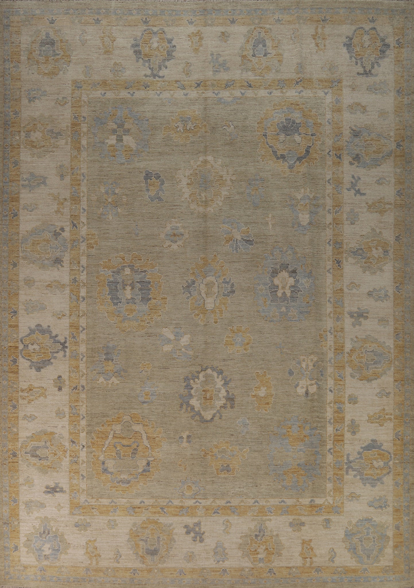 Vegetable Dye Oushak Turkish Area Rug 9x12