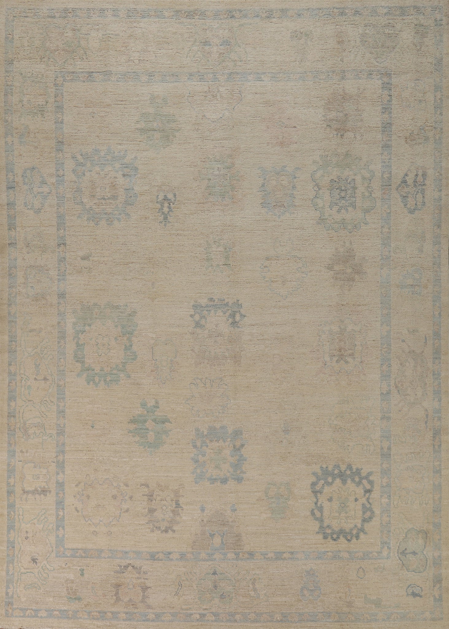 Vegetable Dye Wool Oushak Turkish Area Rug 8x10