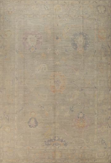 Vegetable Dye Wool Oushak Turkish Area Rug 9x12