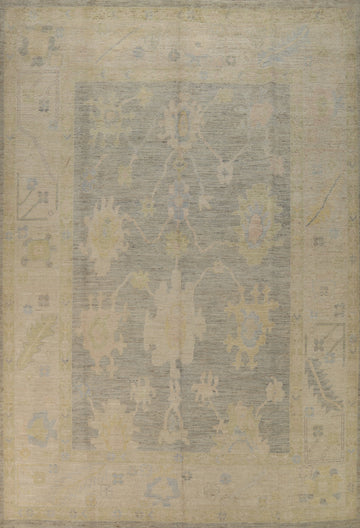 Vegetable Dye Wool Oushak Turkish Area Rug 9x12