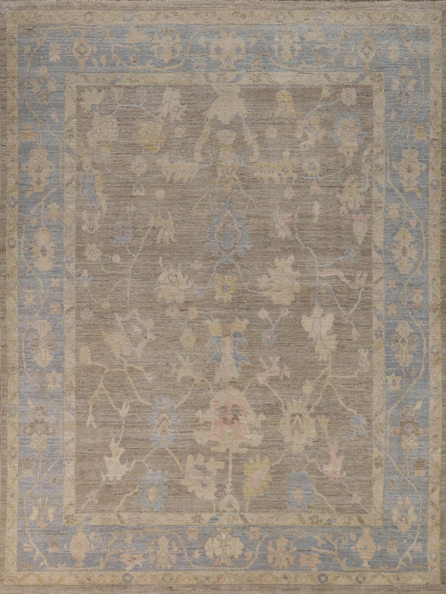 Vegetable Dye Wool Oushak Turkish Area Rug 8x10