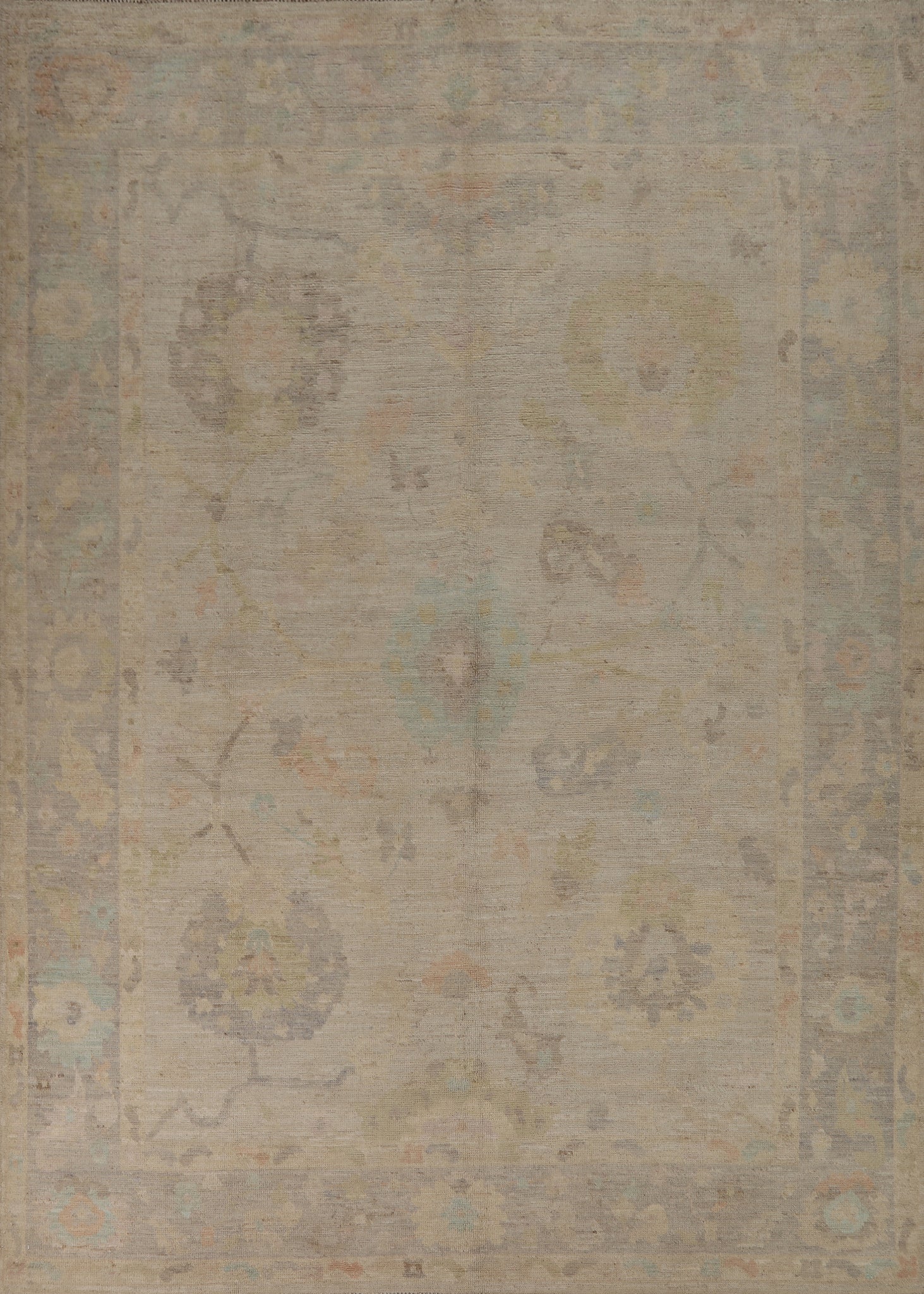 Vegetable Dye Wool Oushak Turkish Area Rug 8x10