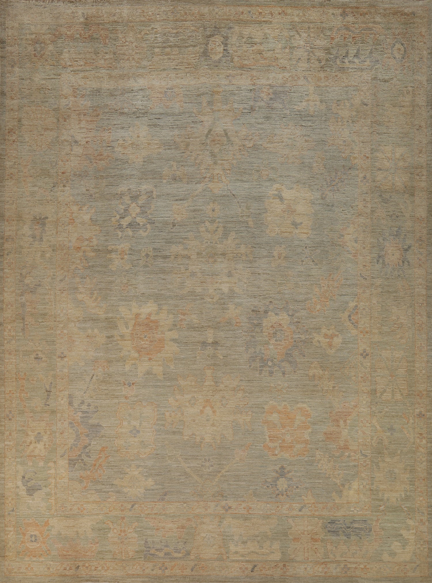 Vegetable Dye Wool Oushak Turkish Area Rug 8x10