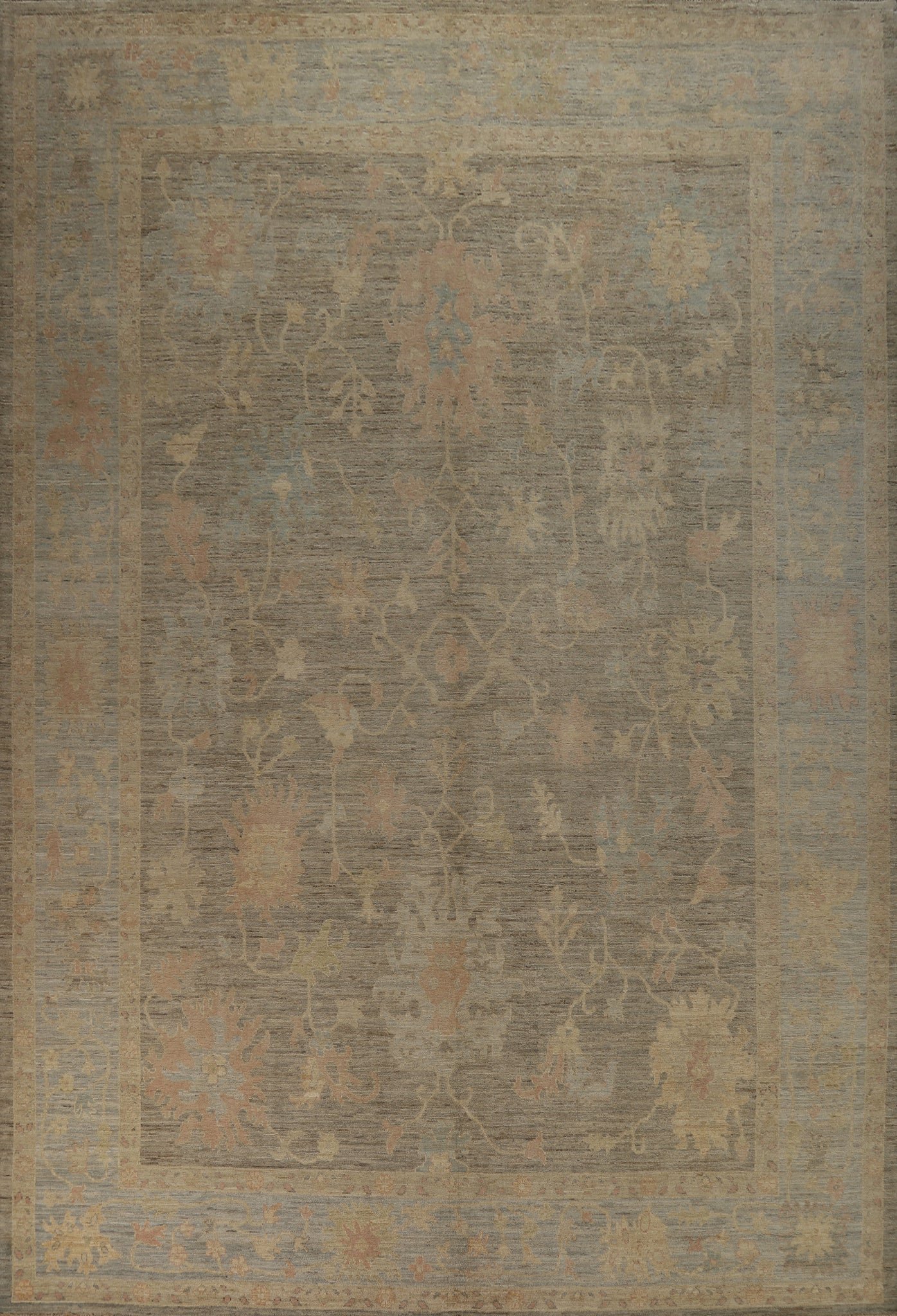 Vegetable Dye Wool Oushak Turkish Large Rug 10x14