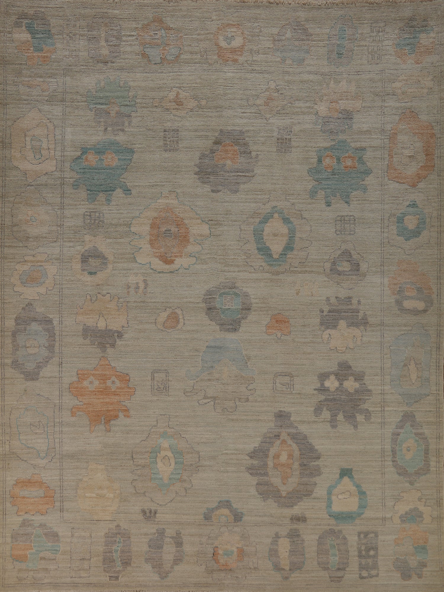 Vegetable Dye Wool Oushak Turkish Area Rug 8x10