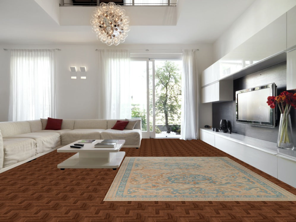Vegetable Dye Wool Oushak Turkish Area Rug 9x12