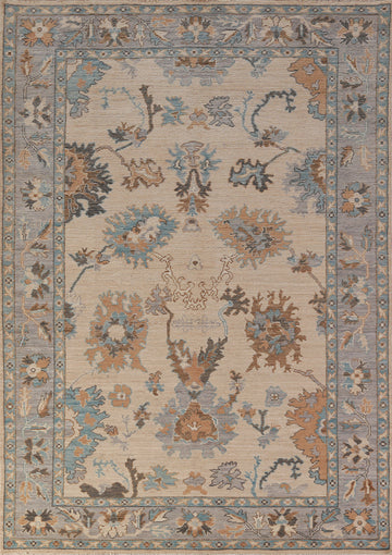 Vegetable Dye Floral Oushak Oriental Area Rug 6x9