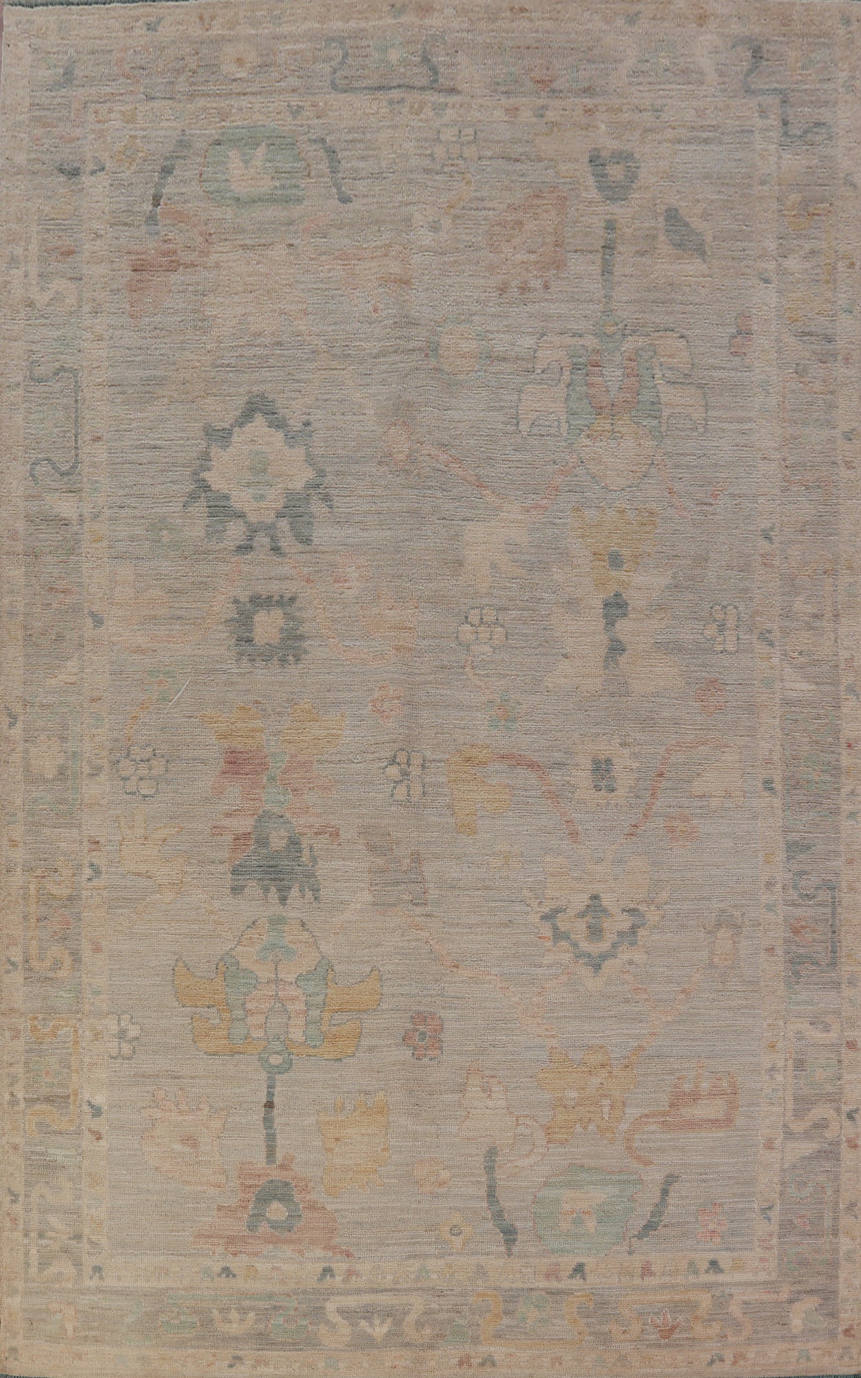 Vegetable Dye Floral Oushak Oriental Area Rug 6x9