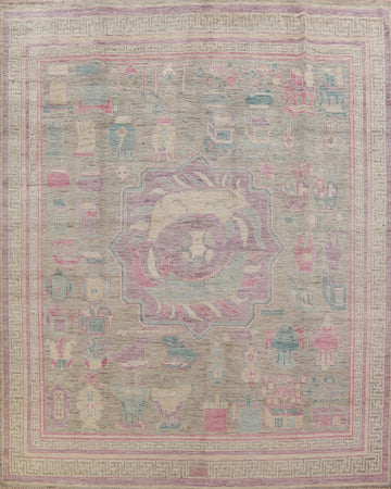 Vegetable Dye Square Oushak Oriental Area Rug 9x9
