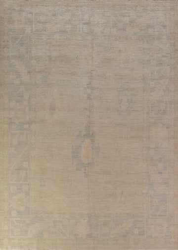 Vegetable Dye Wool Oushak Turkish Area Rug 9x12