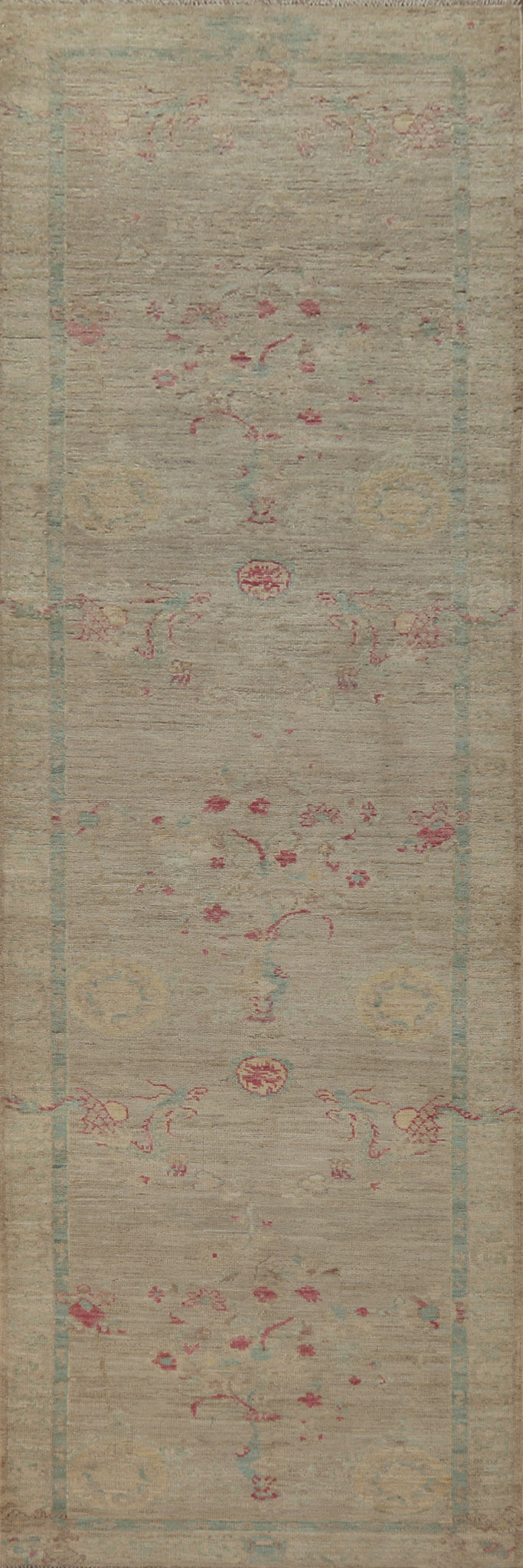 Vegetable Dye Oushak Turkish Runner Rug 3x12