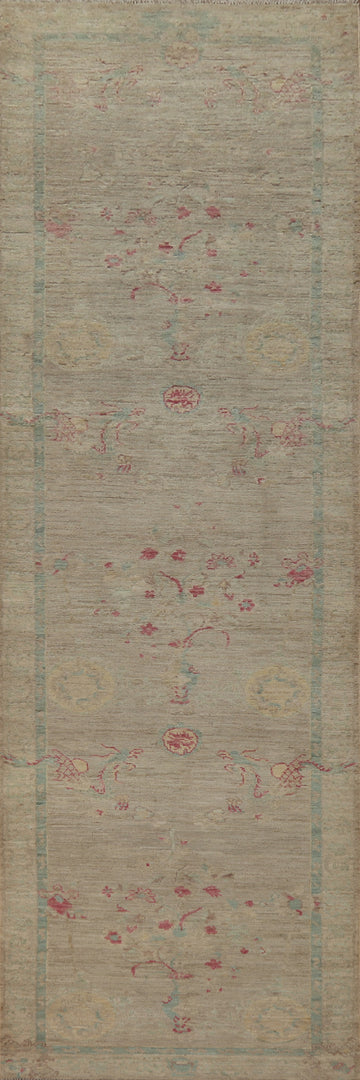 Vegetable Dye Oushak Turkish Runner Rug 3x12