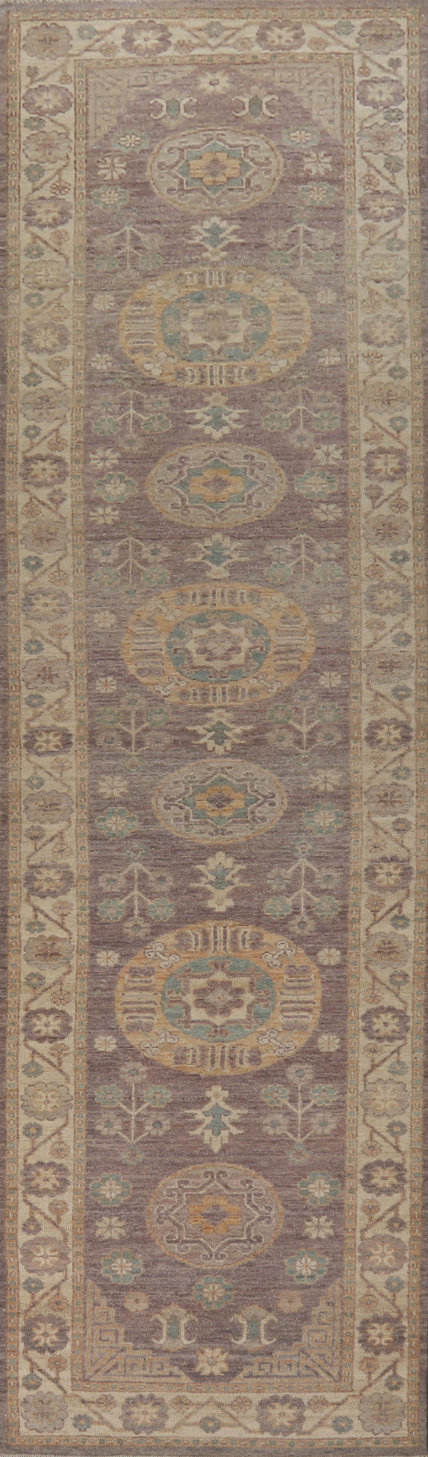 Vegetable Dye Oushak Turkish Runner Rug 3x13