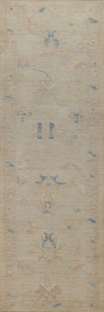 Vegetable Dye Wool Oushak Turkish Runner Rug 3x12
