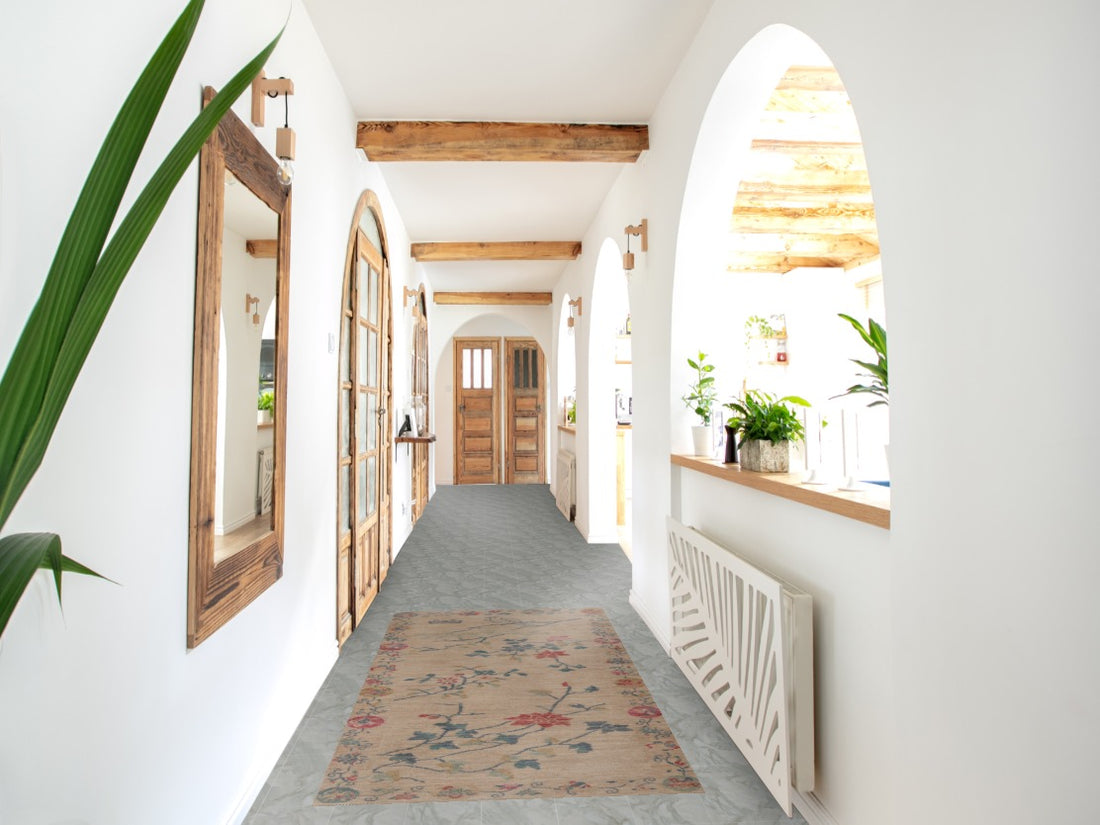 Vegetable Dye Wool Art Deco Turkish Rug 3x6