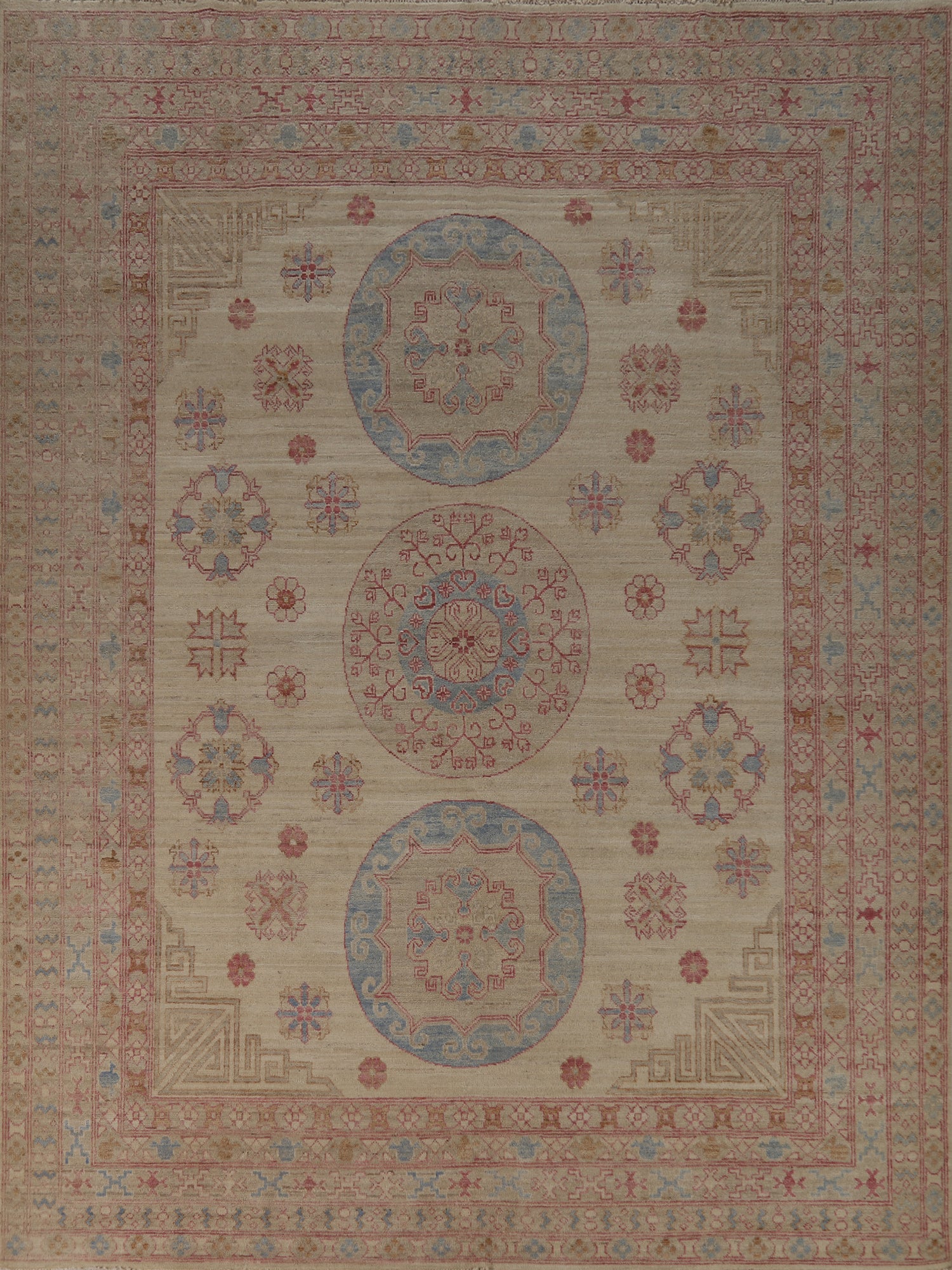 Vegetable Dye Wool Oushak Turkish Area Rug 8x10