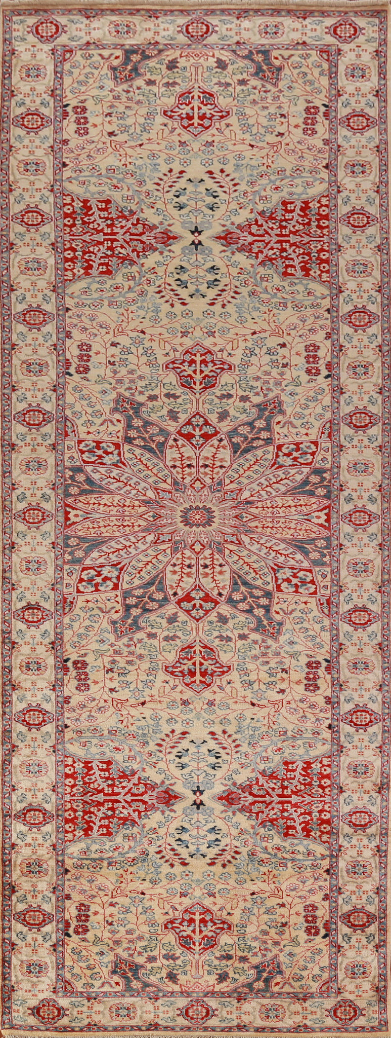 Vegetable Dye Floral Ziegler Oriental Runner Rug 3x12