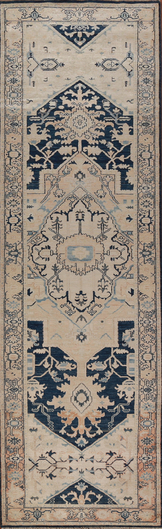 Vegetable Dye Wool Ziegler Oriental Runner Rug 3x13