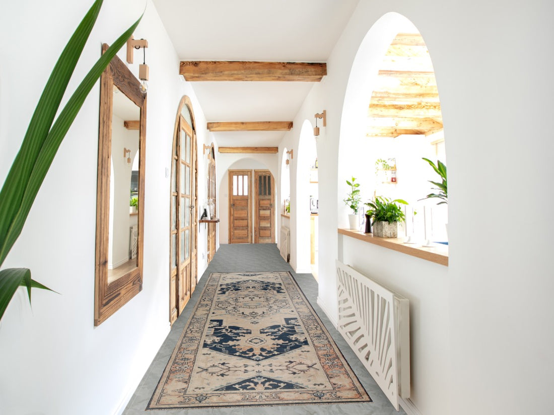 Vegetable Dye Wool Ziegler Oriental Runner Rug 3x13