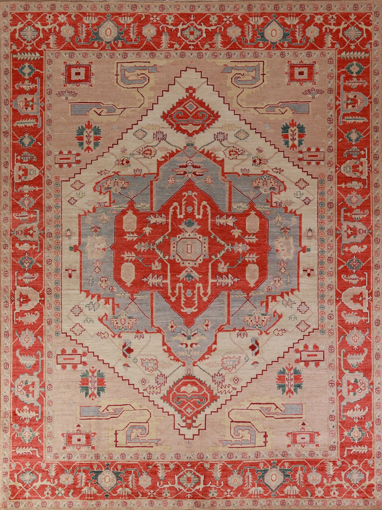 Vegetable Dye Wool Heriz Serapi Oriental Area Rug 8x10
