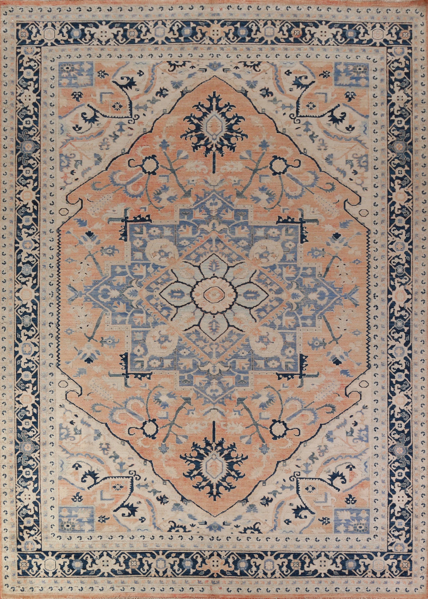 Vegetable Dye Wool Heriz Serapi Oriental Area Rug 9x12