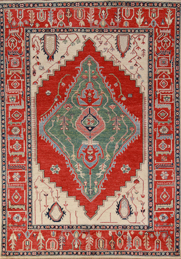 Vegetable Dye Heriz Serapi Oriental Rug 5x7