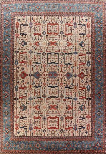Vegetable Dye Wool Ziegler Oriental Large Rug 13x17
