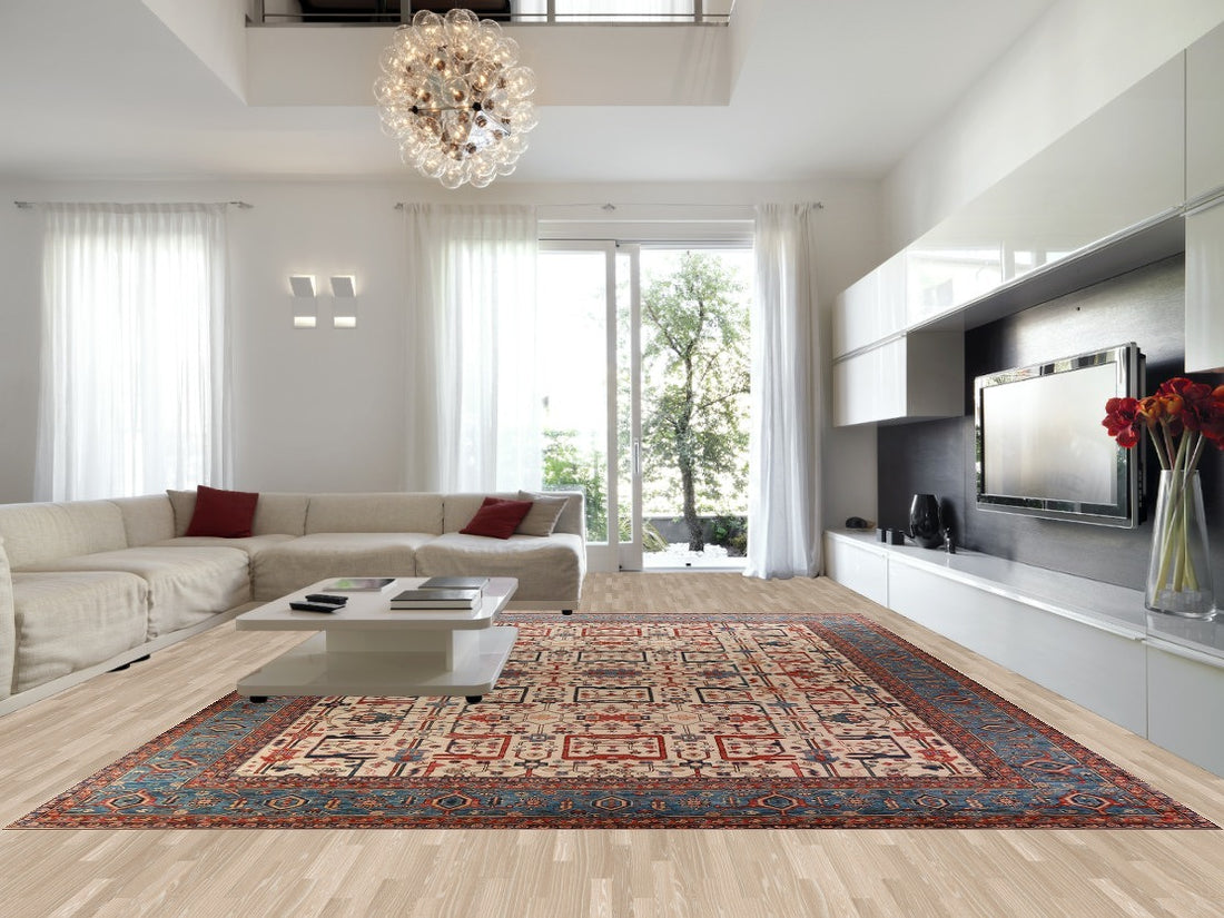 Vegetable Dye Wool Ziegler Oriental Large Rug 13x17