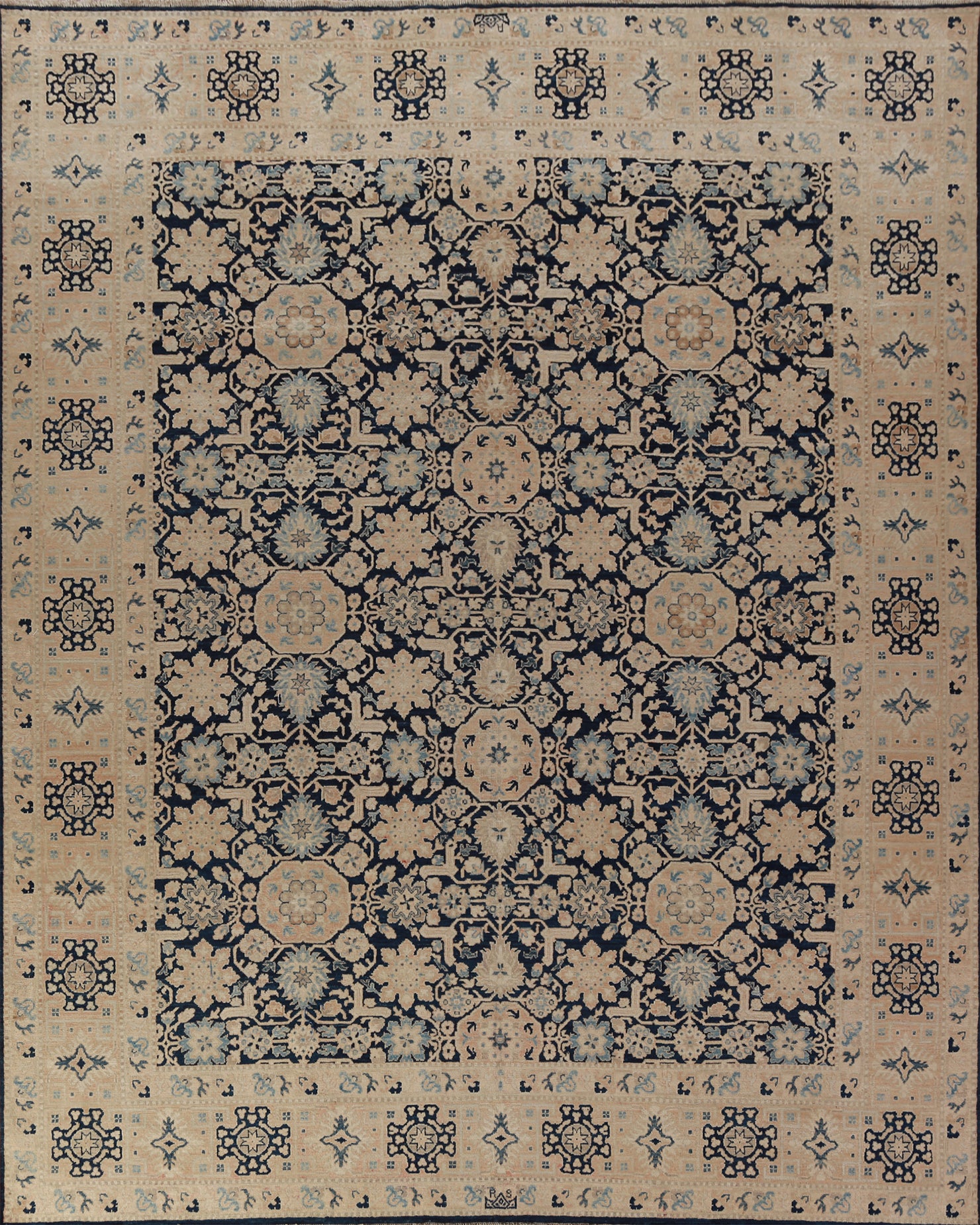 Vegetable Dye Navy Ziegler Oriental Area Rug 8x10