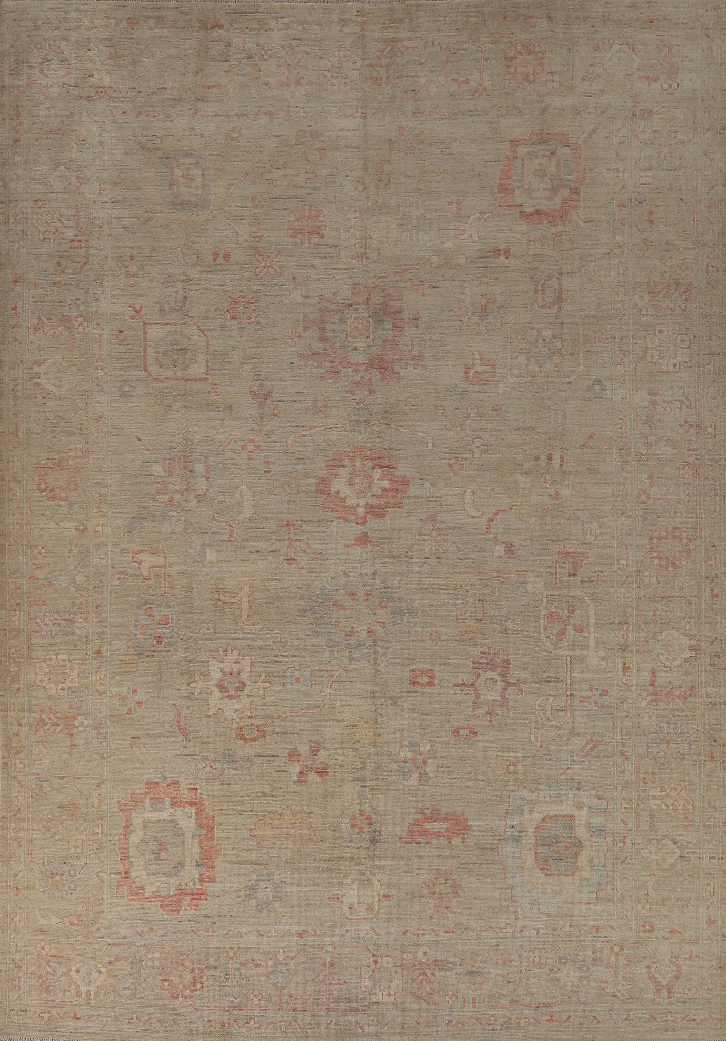 Vegetable Dye Oushak Turkish Area Rug 9x12