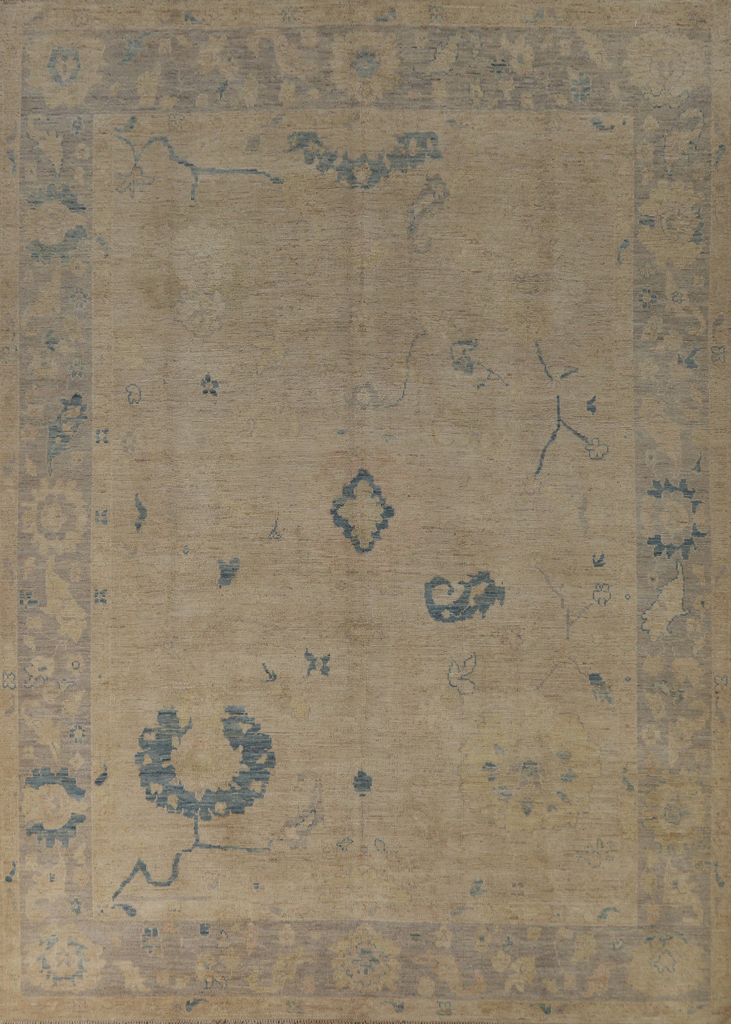 Vegetable Dye Oushak Turkish Area Rug 9x12