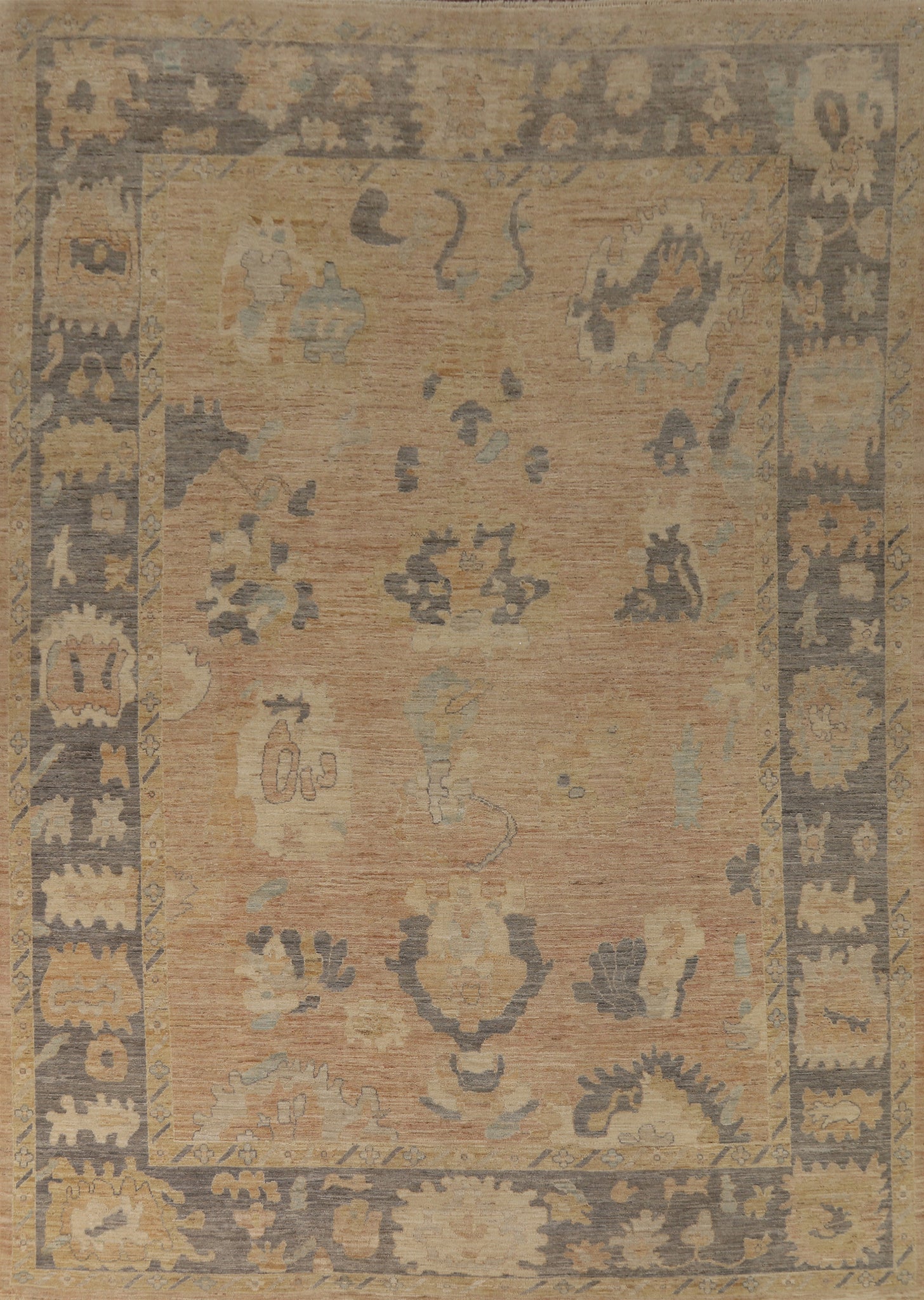 Vegetable Dye Oushak Turkish Area Rug 9x12