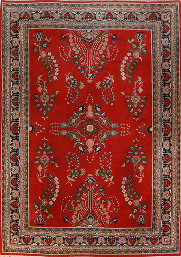 Floral Red Sarouk Oriental Large Rug 10x14