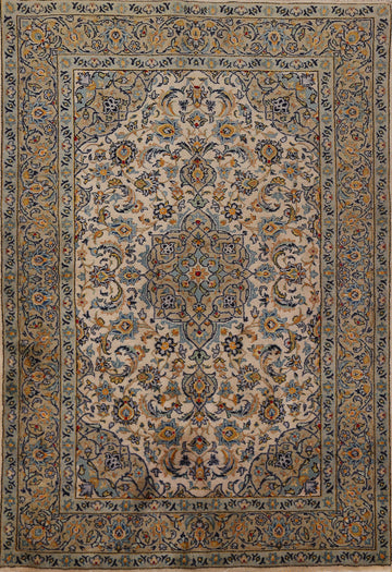 Traditional Floral Kashan Persian Rug 4x5