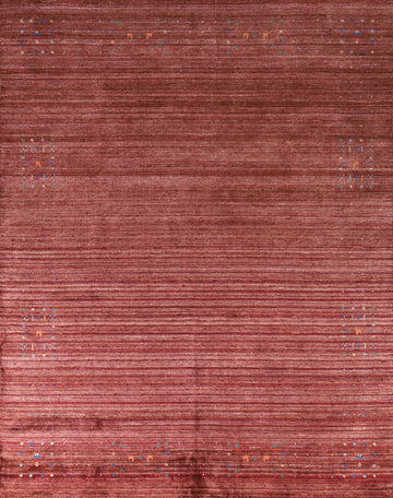 Handmade Silk Striped Gabbeh Indian Area Rug 8x10